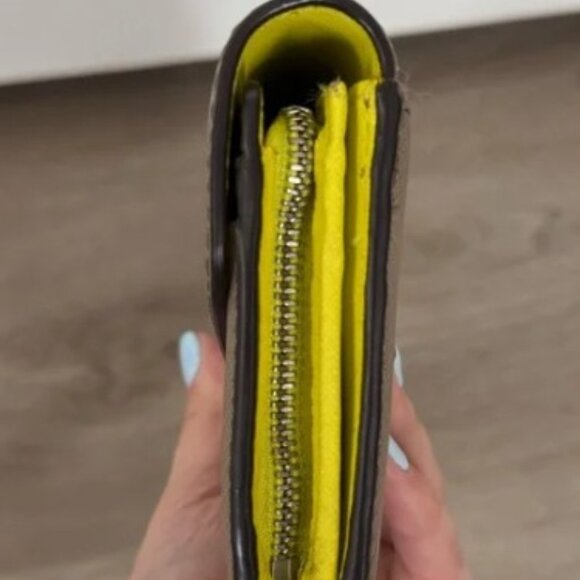 EUC Michael Kors Tan with Yellow Accents Clutch - Picture 4 of 10